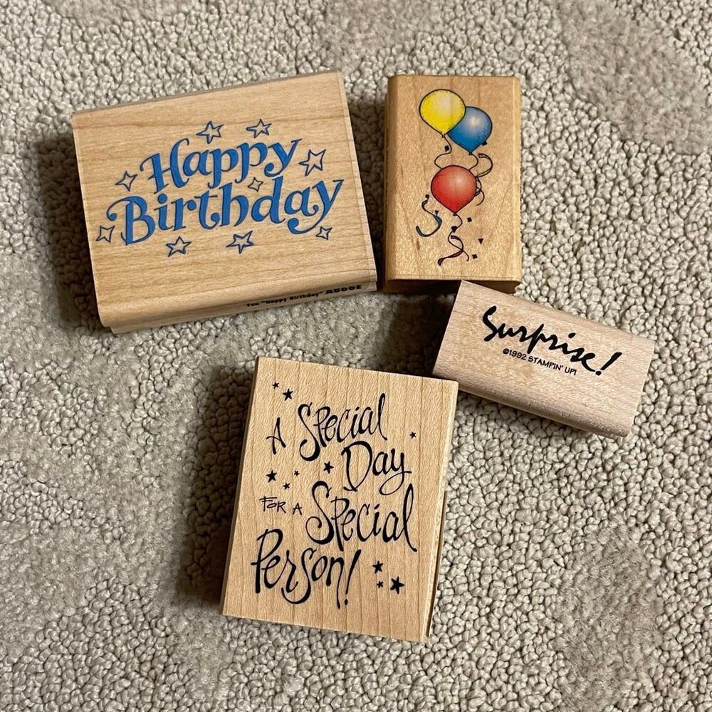 Happy Birthday Stamping Set Mix Brands Rubber Stamps